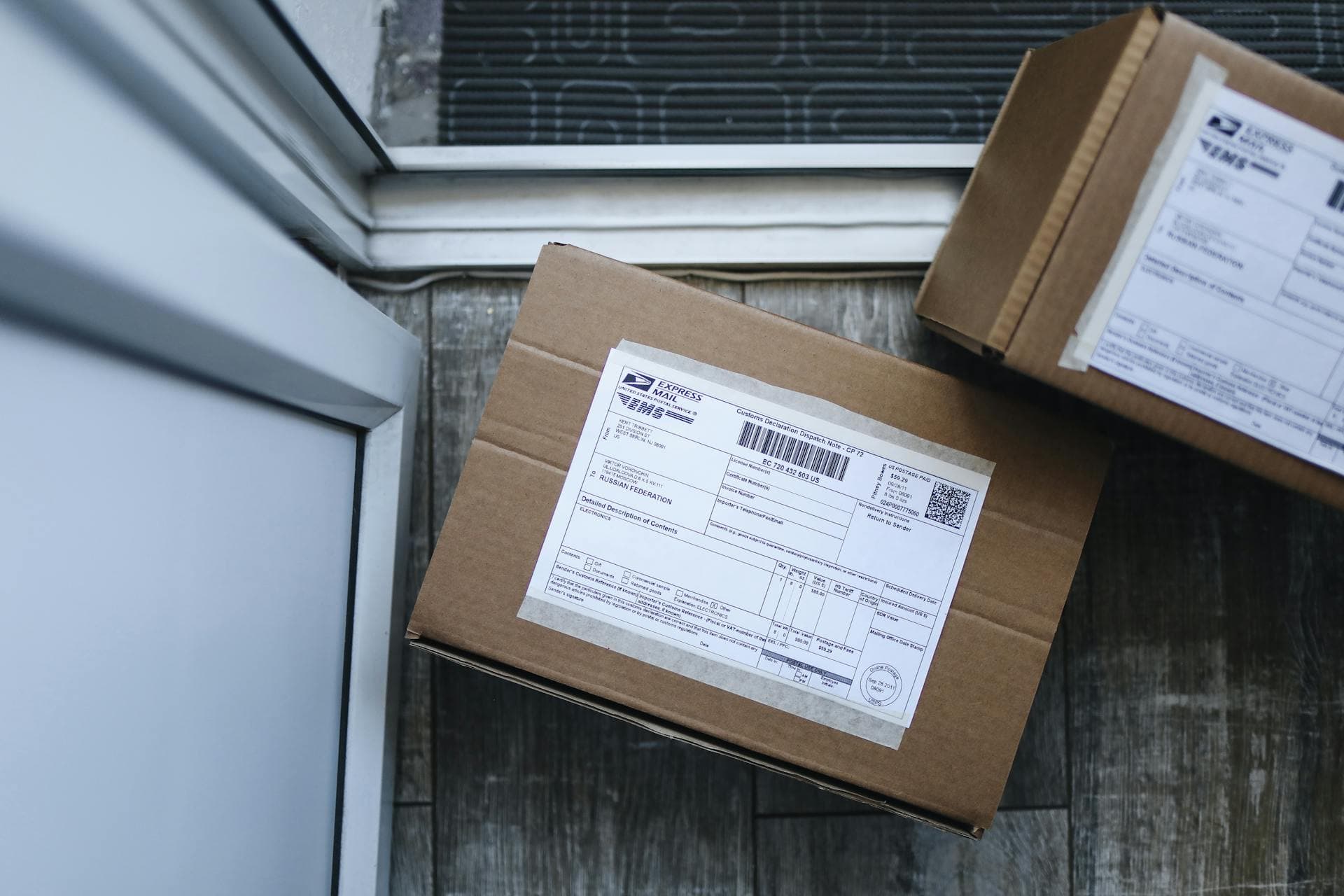 Delivery packages from a direct-to-consumer brand