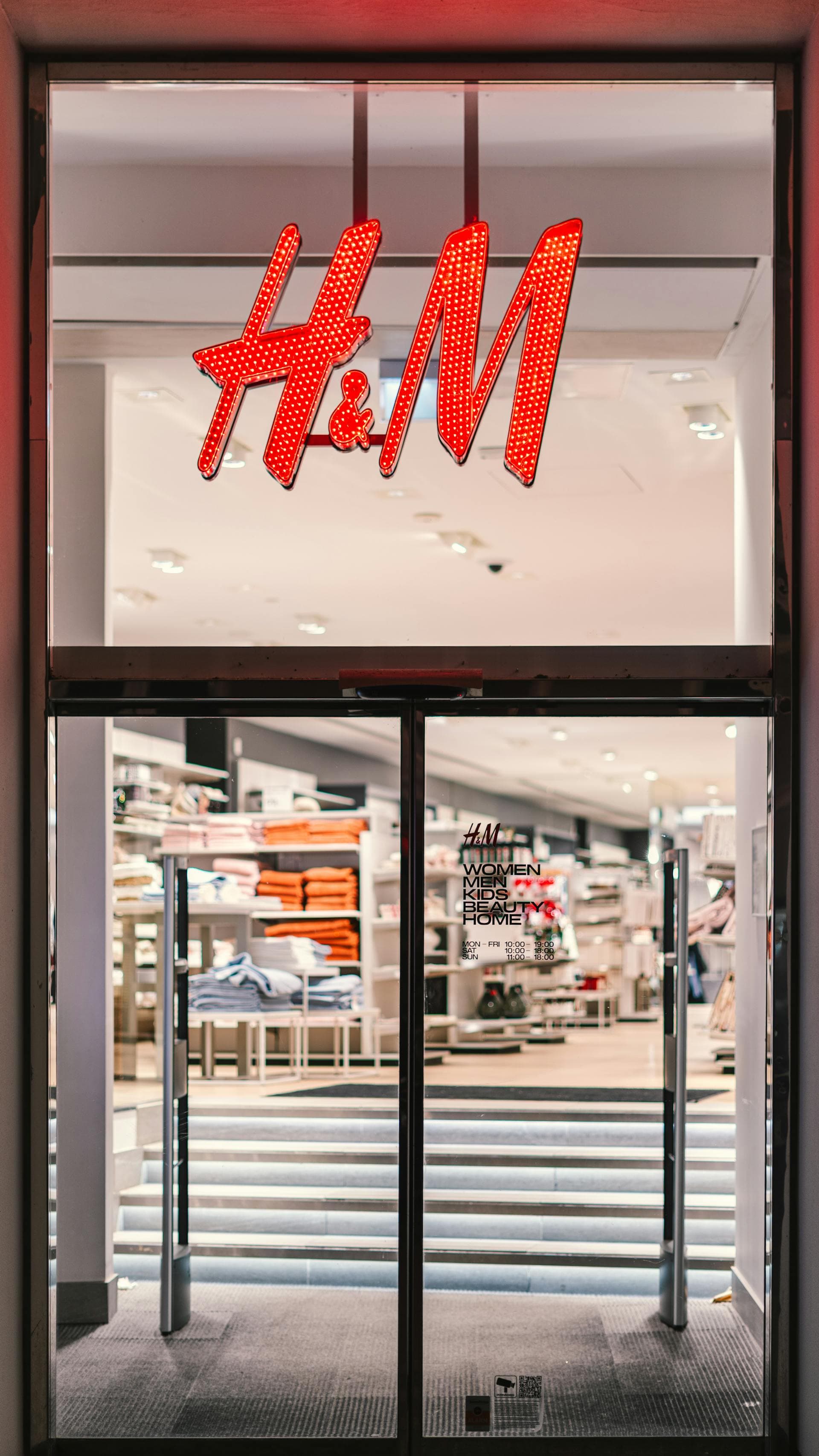 An H&M storefront at street level